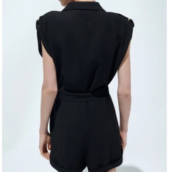 Zara Black Short Jumpsuit - Picture 3 of 9